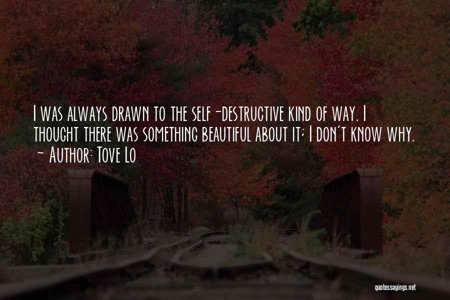 Tove Lo Quotes: I Was Always Drawn To The Self-destructive Kind Of Way. I Thought There Was Something Beautiful About It; I Don't