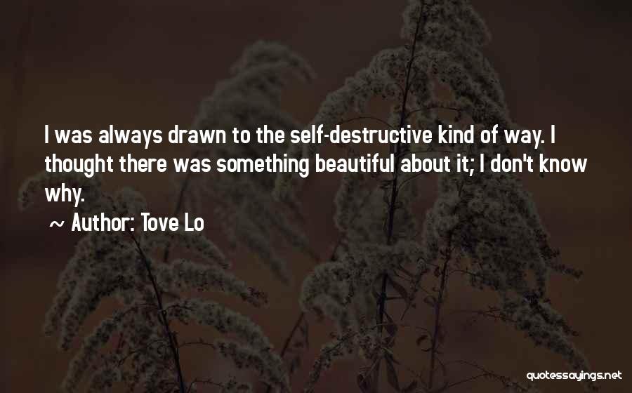 Tove Lo Quotes: I Was Always Drawn To The Self-destructive Kind Of Way. I Thought There Was Something Beautiful About It; I Don't