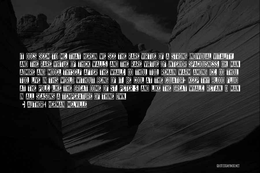 Herman Melville Quotes: It Does Seem To Me, That Herein We See The Rare Virtue Of A Strong Individual Vitality, And The Rare