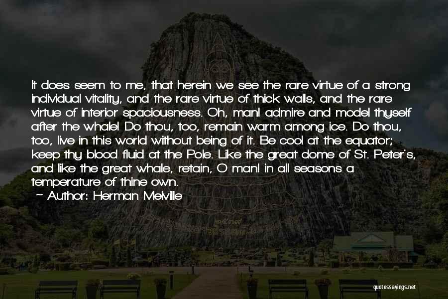 Herman Melville Quotes: It Does Seem To Me, That Herein We See The Rare Virtue Of A Strong Individual Vitality, And The Rare