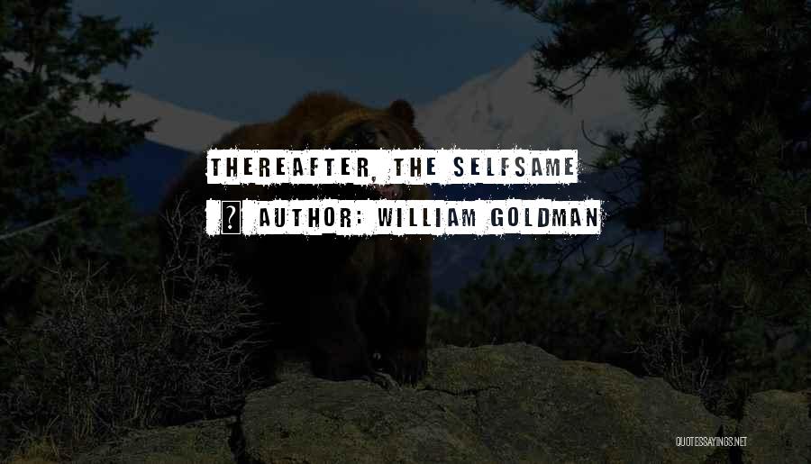 William Goldman Quotes: Thereafter, The Selfsame