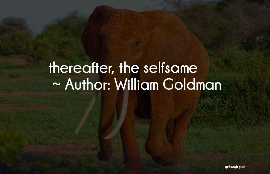 William Goldman Quotes: Thereafter, The Selfsame