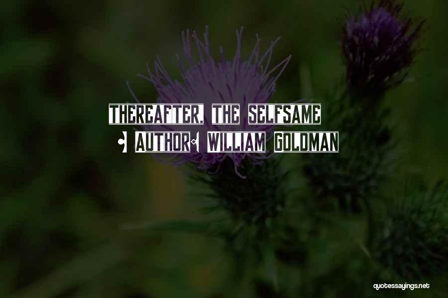 William Goldman Quotes: Thereafter, The Selfsame