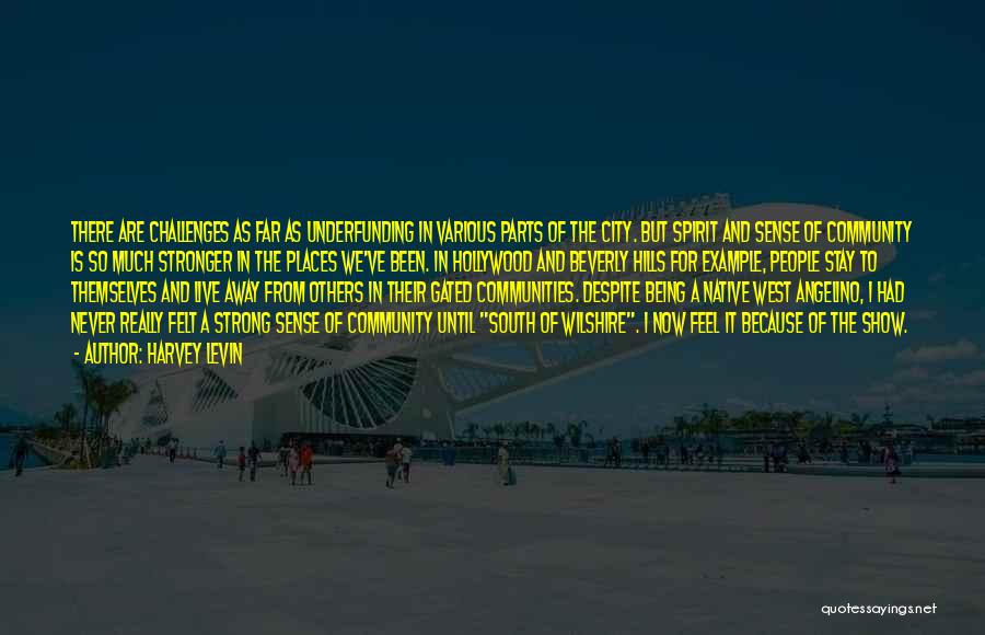 Harvey Levin Quotes: There Are Challenges As Far As Underfunding In Various Parts Of The City. But Spirit And Sense Of Community Is