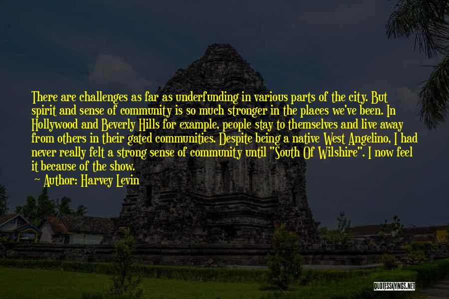 Harvey Levin Quotes: There Are Challenges As Far As Underfunding In Various Parts Of The City. But Spirit And Sense Of Community Is