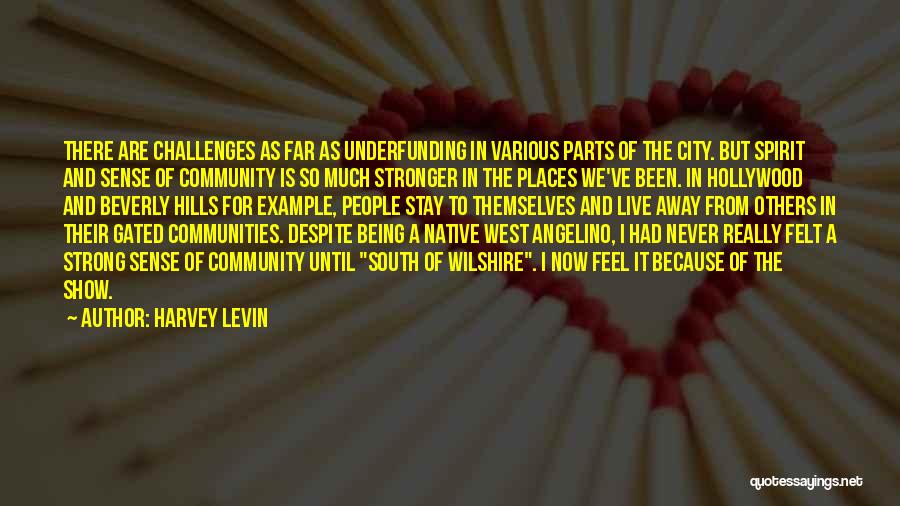 Harvey Levin Quotes: There Are Challenges As Far As Underfunding In Various Parts Of The City. But Spirit And Sense Of Community Is