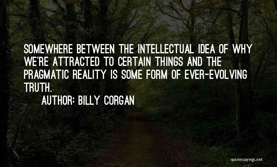 Billy Corgan Quotes: Somewhere Between The Intellectual Idea Of Why We're Attracted To Certain Things And The Pragmatic Reality Is Some Form Of