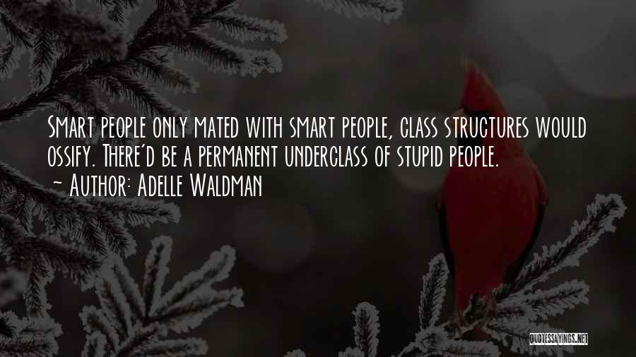 Adelle Waldman Quotes: Smart People Only Mated With Smart People, Class Structures Would Ossify. There'd Be A Permanent Underclass Of Stupid People.