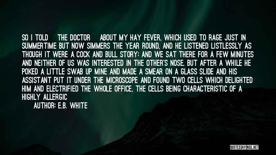 E.B. White Quotes: So I Told [the Doctor] About My Hay Fever, Which Used To Rage Just In Summertime But Now Simmers The