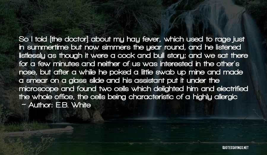 E.B. White Quotes: So I Told [the Doctor] About My Hay Fever, Which Used To Rage Just In Summertime But Now Simmers The