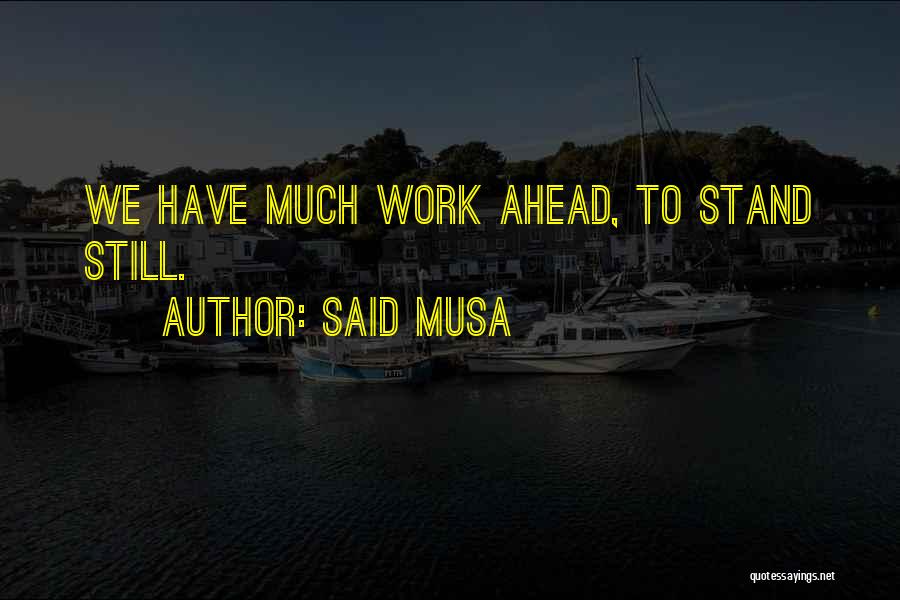 Said Musa Quotes: We Have Much Work Ahead, To Stand Still.