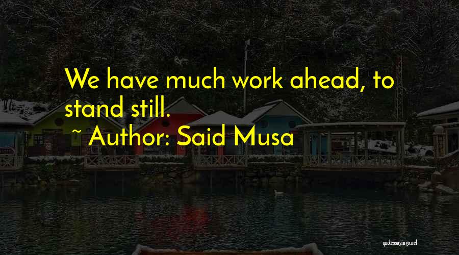 Said Musa Quotes: We Have Much Work Ahead, To Stand Still.