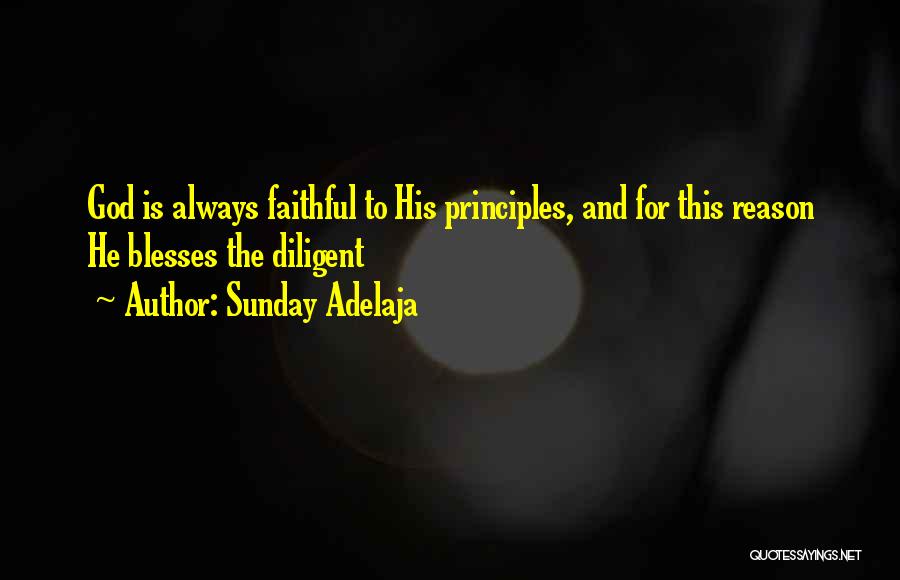 Sunday Adelaja Quotes: God Is Always Faithful To His Principles, And For This Reason He Blesses The Diligent