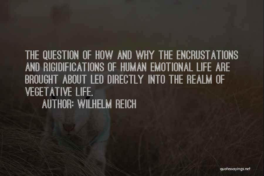 Wilhelm Reich Quotes: The Question Of How And Why The Encrustations And Rigidifications Of Human Emotional Life Are Brought About Led Directly Into