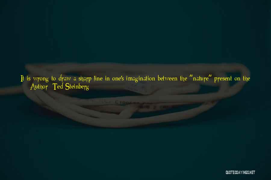 Ted Steinberg Quotes: It Is Wrong To Draw A Sharp Line In One's Imagination Between The Nature Present On The Rocky Mountain Front