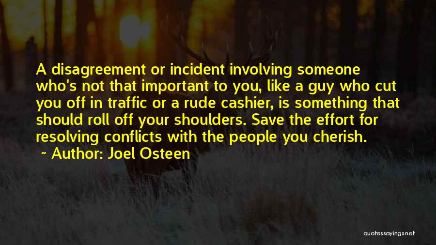 Joel Osteen Quotes: A Disagreement Or Incident Involving Someone Who's Not That Important To You, Like A Guy Who Cut You Off In