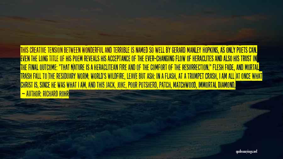 Richard Rohr Quotes: This Creative Tension Between Wonderful And Terrible Is Named So Well By Gerard Manley Hopkins, As Only Poets Can. Even