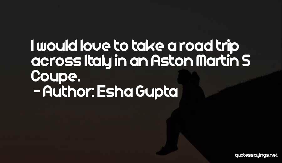 Esha Gupta Quotes: I Would Love To Take A Road Trip Across Italy In An Aston Martin S Coupe.