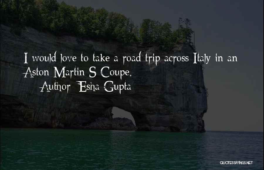 Esha Gupta Quotes: I Would Love To Take A Road Trip Across Italy In An Aston Martin S Coupe.