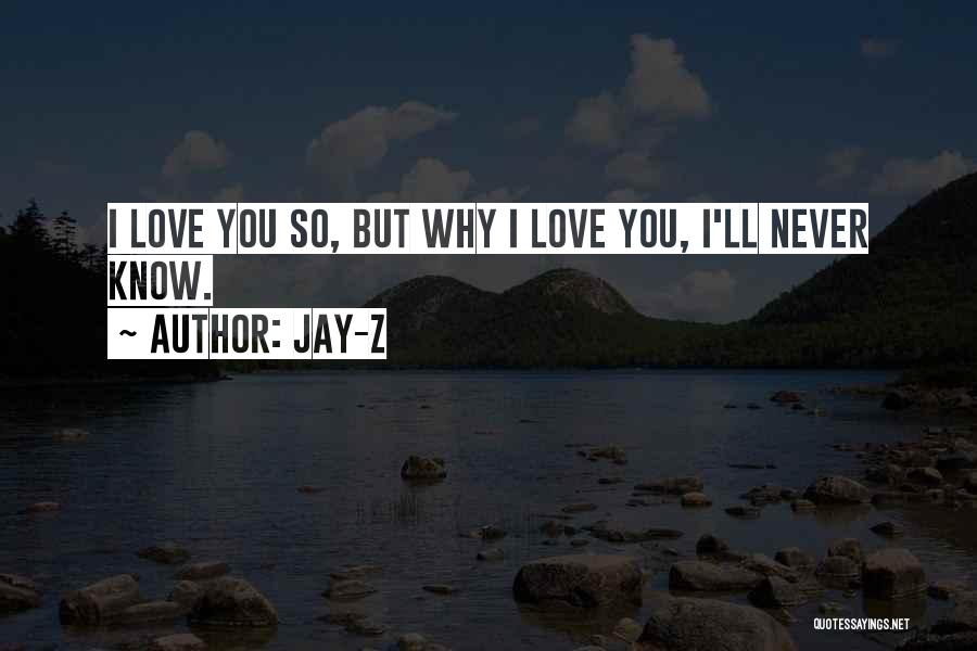 Jay-Z Quotes: I Love You So, But Why I Love You, I'll Never Know.
