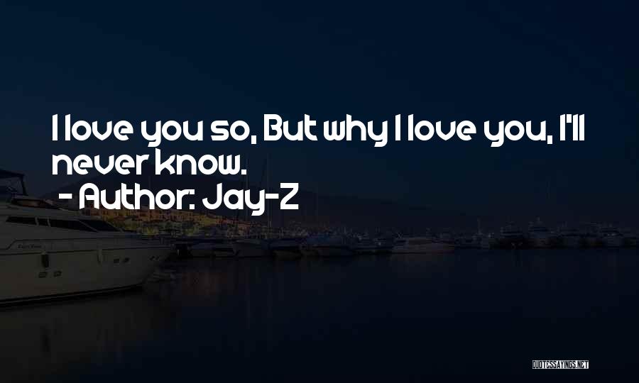 Jay-Z Quotes: I Love You So, But Why I Love You, I'll Never Know.