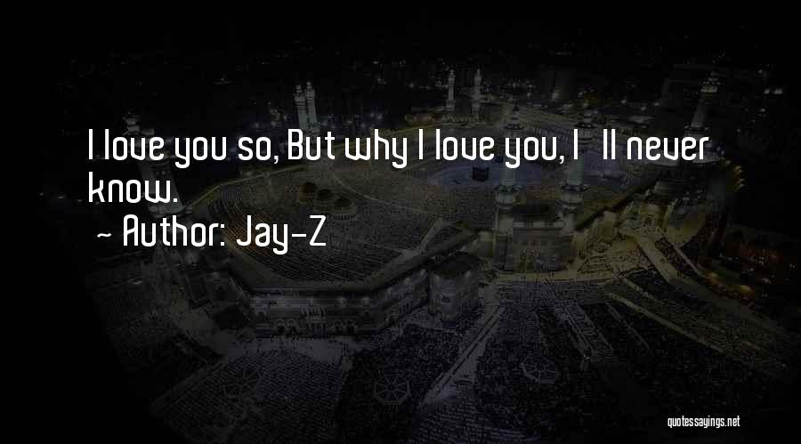 Jay-Z Quotes: I Love You So, But Why I Love You, I'll Never Know.