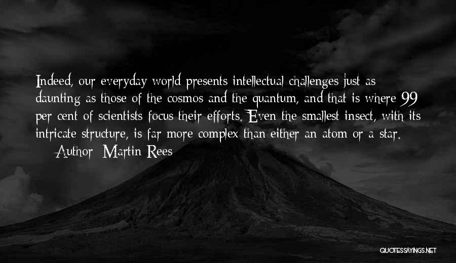 Martin Rees Quotes: Indeed, Our Everyday World Presents Intellectual Challenges Just As Daunting As Those Of The Cosmos And The Quantum, And That