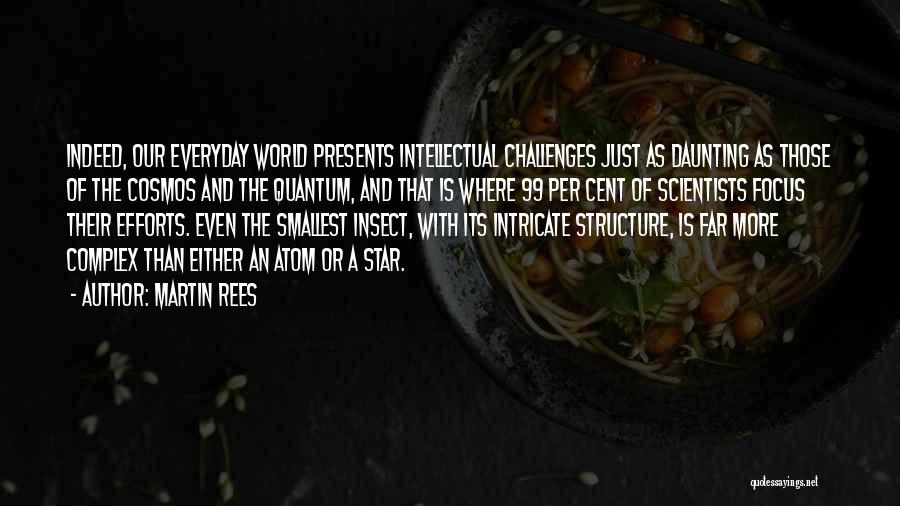 Martin Rees Quotes: Indeed, Our Everyday World Presents Intellectual Challenges Just As Daunting As Those Of The Cosmos And The Quantum, And That