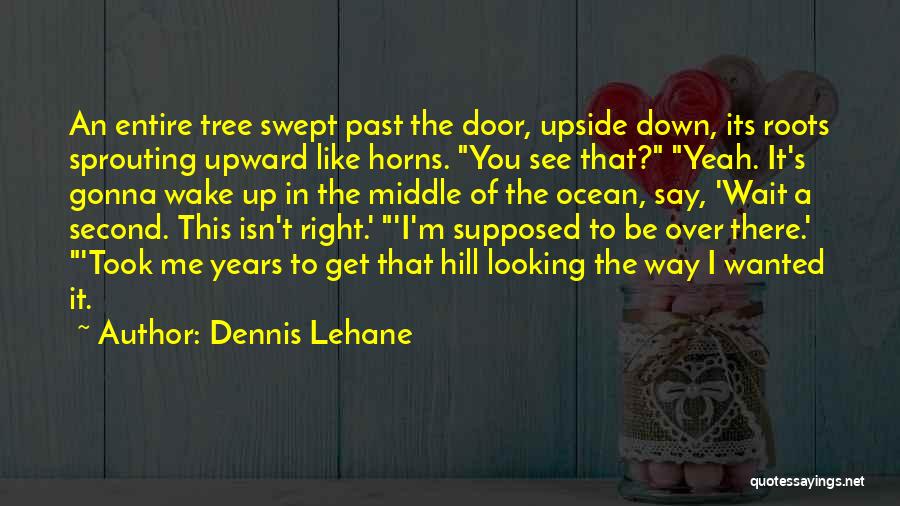 Dennis Lehane Quotes: An Entire Tree Swept Past The Door, Upside Down, Its Roots Sprouting Upward Like Horns. You See That? Yeah. It's