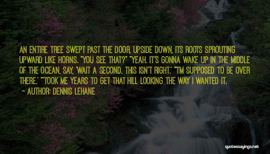 Dennis Lehane Quotes: An Entire Tree Swept Past The Door, Upside Down, Its Roots Sprouting Upward Like Horns. You See That? Yeah. It's