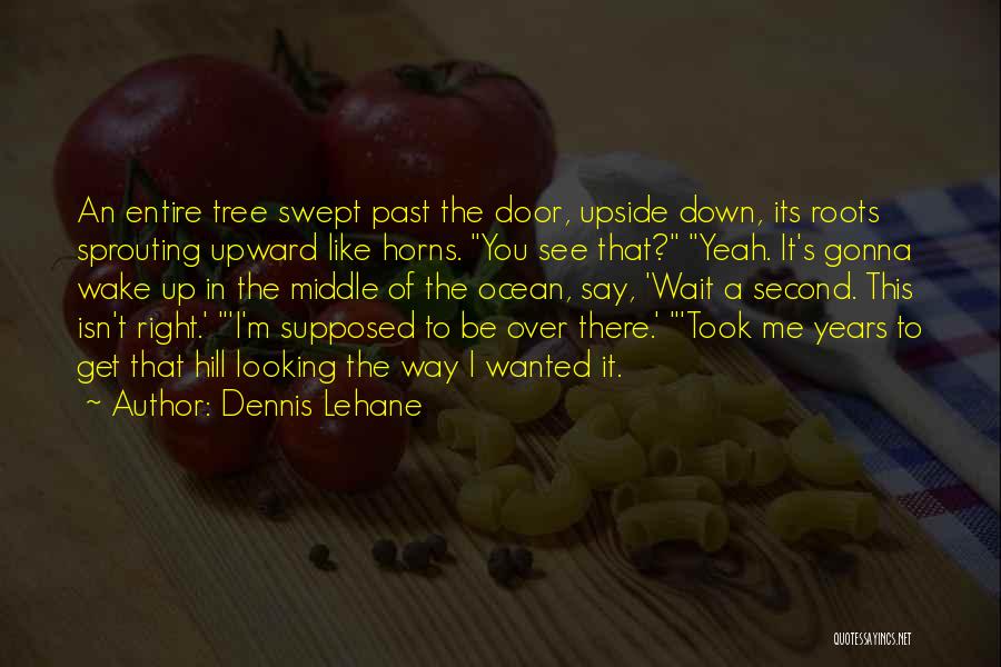 Dennis Lehane Quotes: An Entire Tree Swept Past The Door, Upside Down, Its Roots Sprouting Upward Like Horns. You See That? Yeah. It's