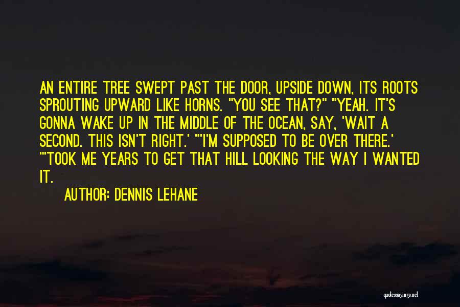 Dennis Lehane Quotes: An Entire Tree Swept Past The Door, Upside Down, Its Roots Sprouting Upward Like Horns. You See That? Yeah. It's