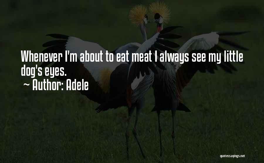 Adele Quotes: Whenever I'm About To Eat Meat I Always See My Little Dog's Eyes.