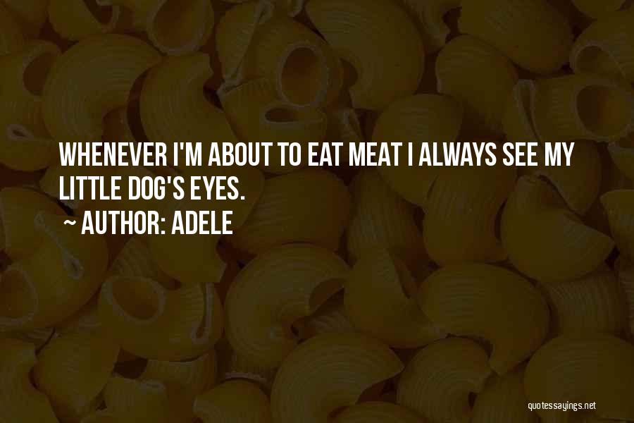 Adele Quotes: Whenever I'm About To Eat Meat I Always See My Little Dog's Eyes.