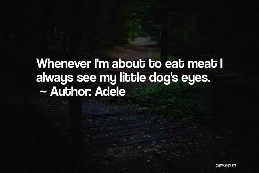 Adele Quotes: Whenever I'm About To Eat Meat I Always See My Little Dog's Eyes.