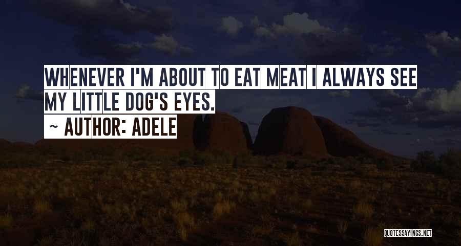 Adele Quotes: Whenever I'm About To Eat Meat I Always See My Little Dog's Eyes.