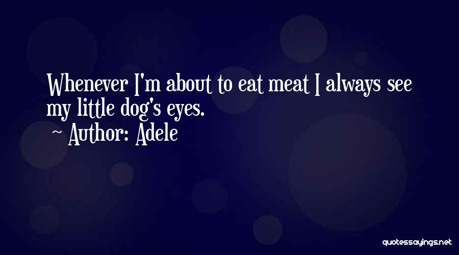 Adele Quotes: Whenever I'm About To Eat Meat I Always See My Little Dog's Eyes.