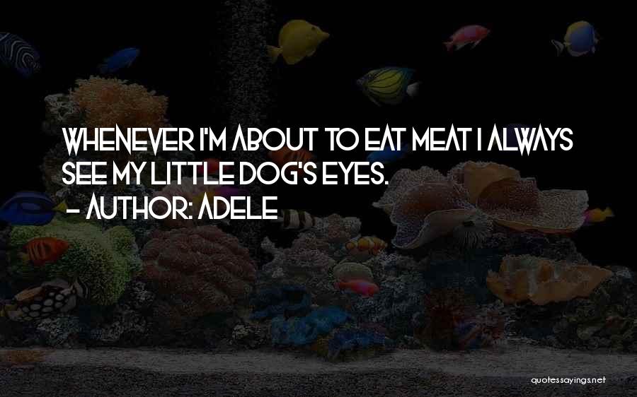 Adele Quotes: Whenever I'm About To Eat Meat I Always See My Little Dog's Eyes.