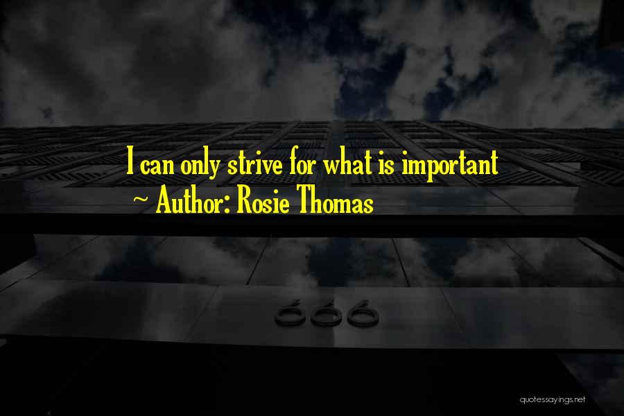 Rosie Thomas Quotes: I Can Only Strive For What Is Important