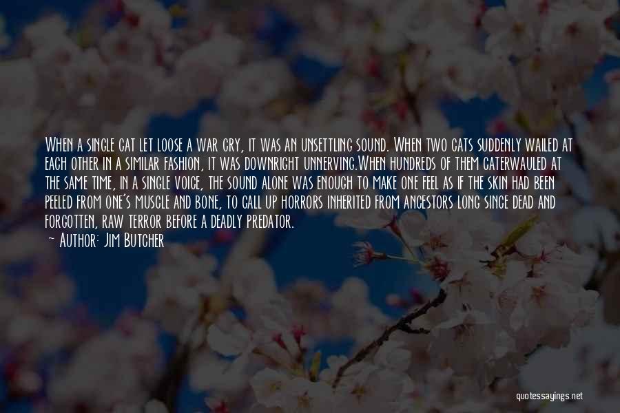 Jim Butcher Quotes: When A Single Cat Let Loose A War Cry, It Was An Unsettling Sound. When Two Cats Suddenly Wailed At