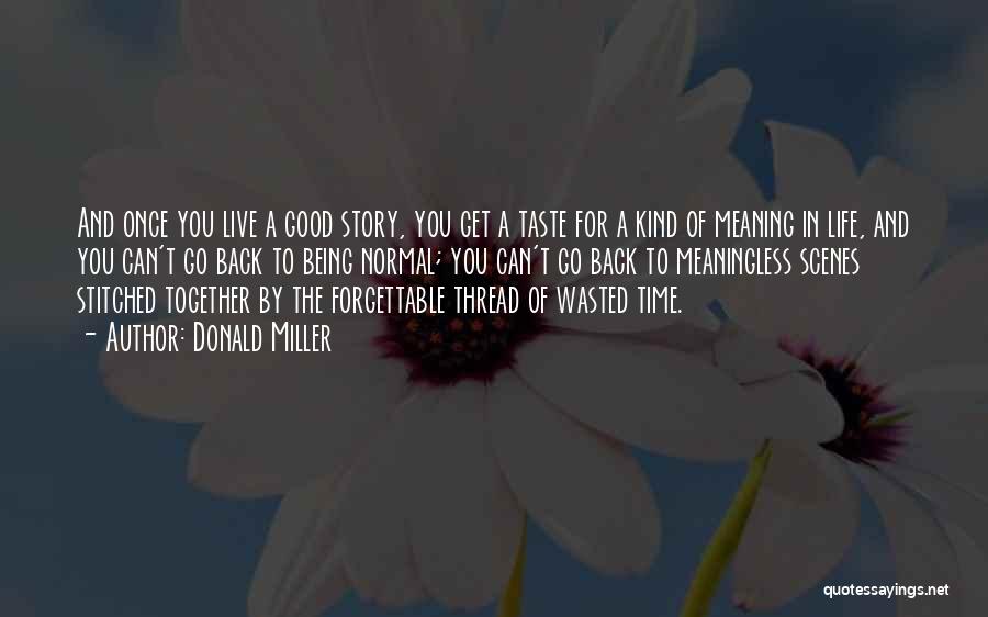 Donald Miller Quotes: And Once You Live A Good Story, You Get A Taste For A Kind Of Meaning In Life, And You