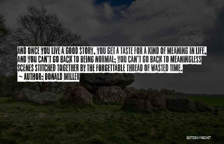 Donald Miller Quotes: And Once You Live A Good Story, You Get A Taste For A Kind Of Meaning In Life, And You