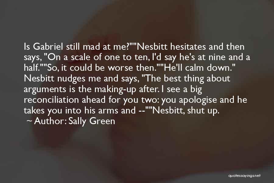 Sally Green Quotes: Is Gabriel Still Mad At Me?nesbitt Hesitates And Then Says, On A Scale Of One To Ten, I'd Say He's