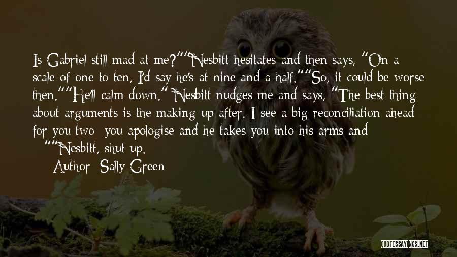Sally Green Quotes: Is Gabriel Still Mad At Me?nesbitt Hesitates And Then Says, On A Scale Of One To Ten, I'd Say He's