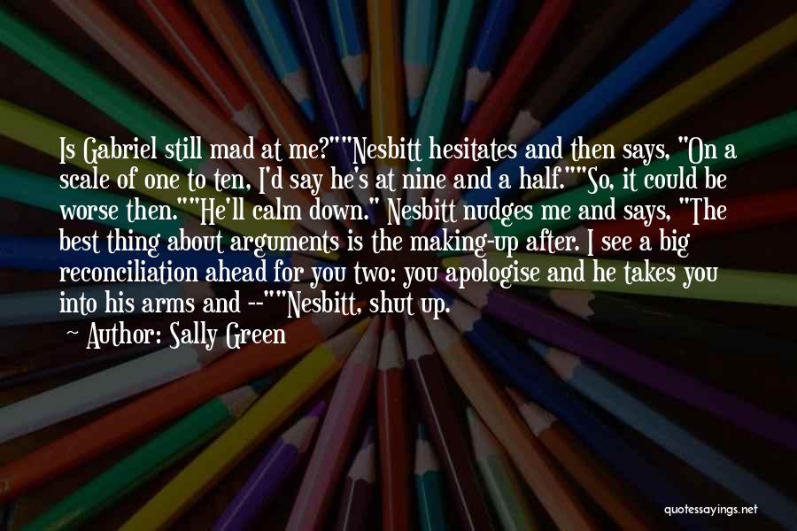 Sally Green Quotes: Is Gabriel Still Mad At Me?nesbitt Hesitates And Then Says, On A Scale Of One To Ten, I'd Say He's
