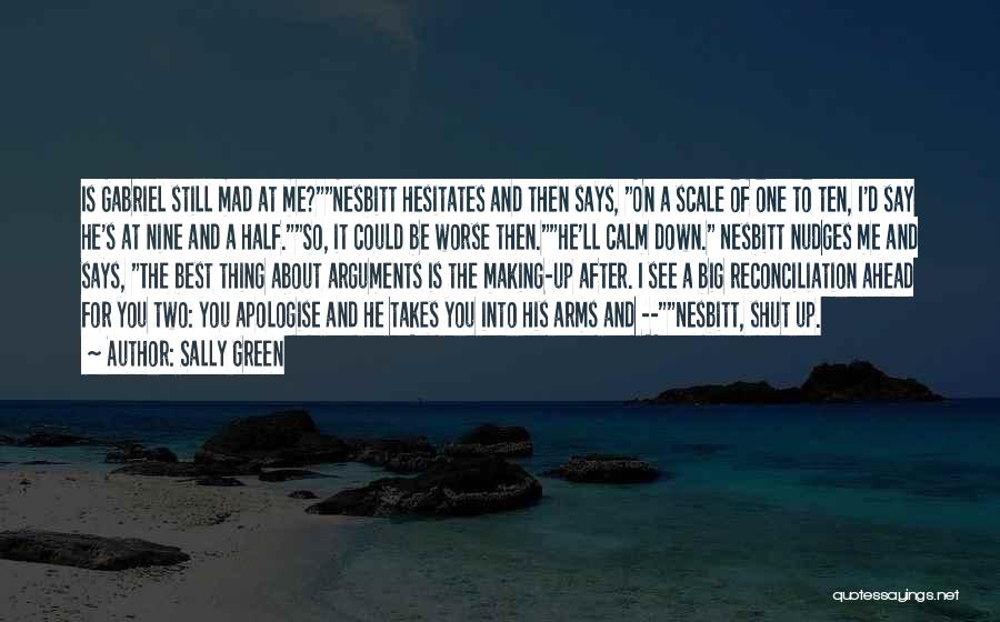 Sally Green Quotes: Is Gabriel Still Mad At Me?nesbitt Hesitates And Then Says, On A Scale Of One To Ten, I'd Say He's