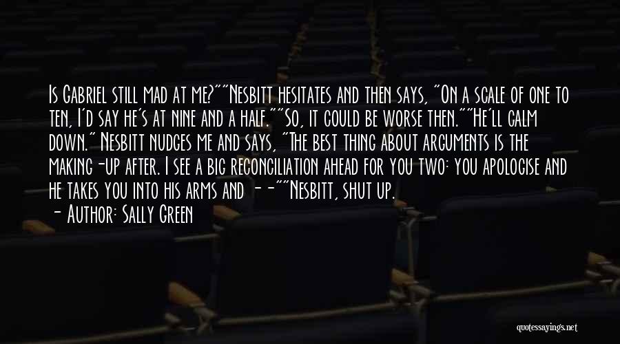 Sally Green Quotes: Is Gabriel Still Mad At Me?nesbitt Hesitates And Then Says, On A Scale Of One To Ten, I'd Say He's