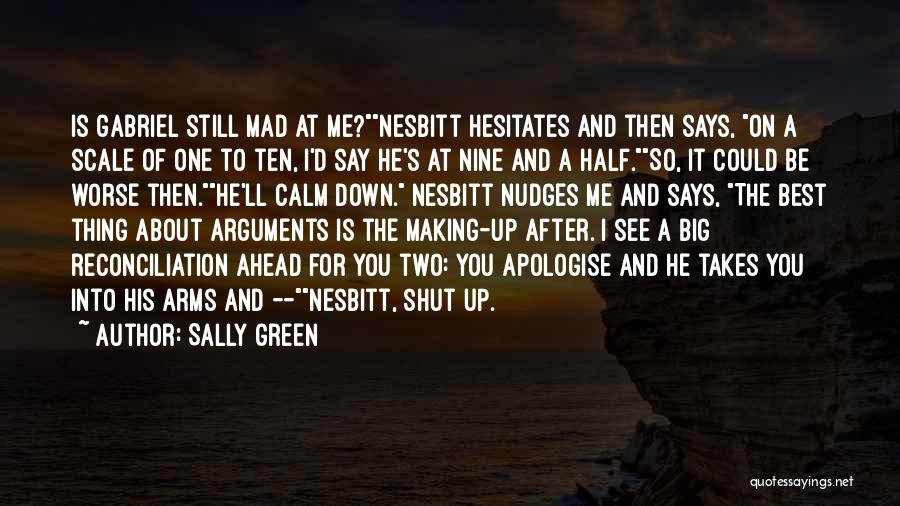 Sally Green Quotes: Is Gabriel Still Mad At Me?nesbitt Hesitates And Then Says, On A Scale Of One To Ten, I'd Say He's