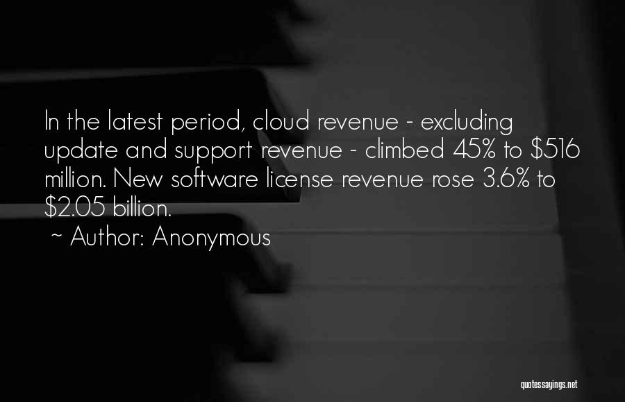 Anonymous Quotes: In The Latest Period, Cloud Revenue - Excluding Update And Support Revenue - Climbed 45% To $516 Million. New Software