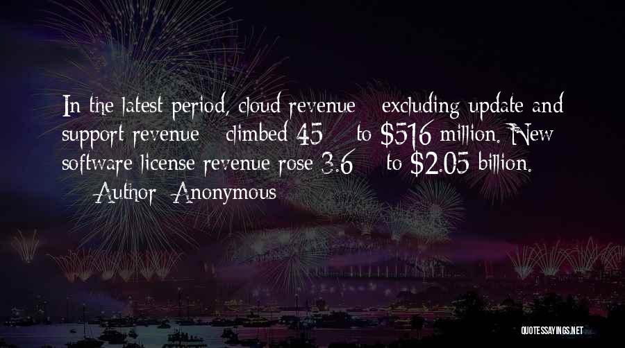 Anonymous Quotes: In The Latest Period, Cloud Revenue - Excluding Update And Support Revenue - Climbed 45% To $516 Million. New Software